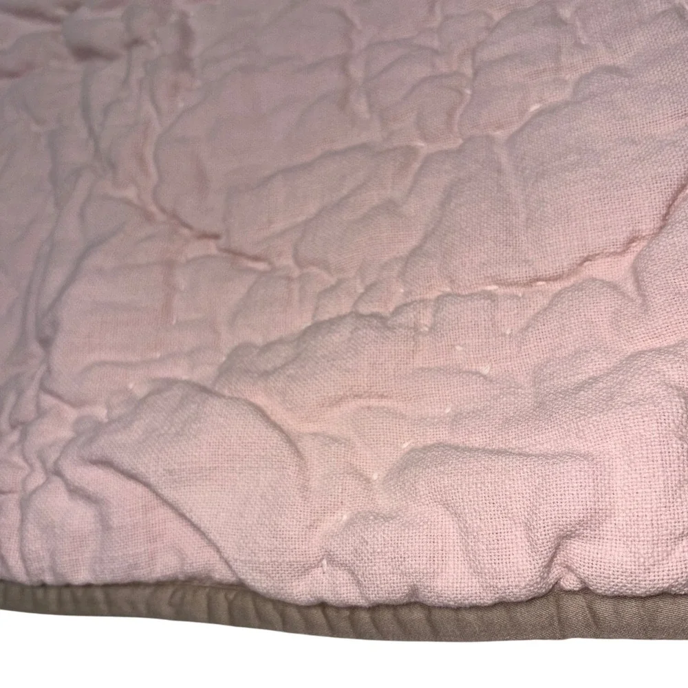 Pottery Barn Baby Pink Cotton Textured Pillow‎ Sham Cover 26x26